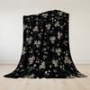 Nocturne Floral Sprig Flannel Blanket Warm Soft Halloween Christmas Couch Warm Cozy Decorative Decor Gift for All Season