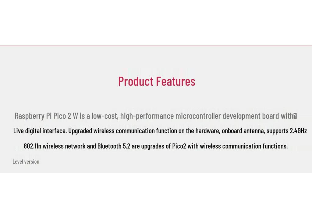 Raspberry Pi Pico W 2: Dual-Core RP2350, WiFi 4, Bluetooth 5.2 Development Board