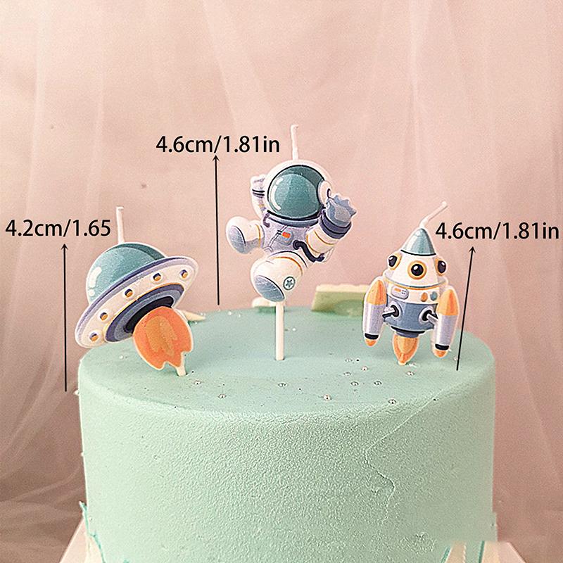 Astronaut Cake Candle Child Happy Birthday Party For Universe Outer Space Theme Birthday Party Decorations Cake Decorating Tools