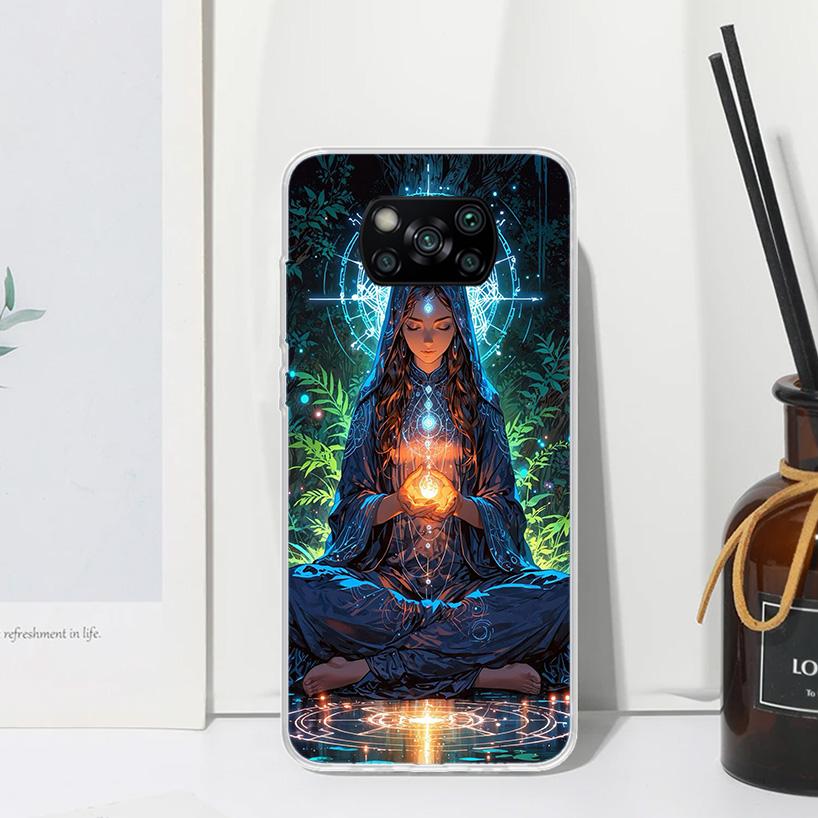 

Meditation Yoga Girl Phone Case For Xiaomi Poco X7 X6 X5 M7 M8 Pro F7 Ultra Redmi 15C 15 13C 13 12C 12 10 10C 10A Art Fundas Poc Xiaomi Poco X7 Pro