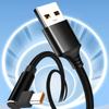 L Shape Type C Charging Cord 6A Fast Charging Cable with Reinforced Braiding for Smartphones Pad Available in 3 Size