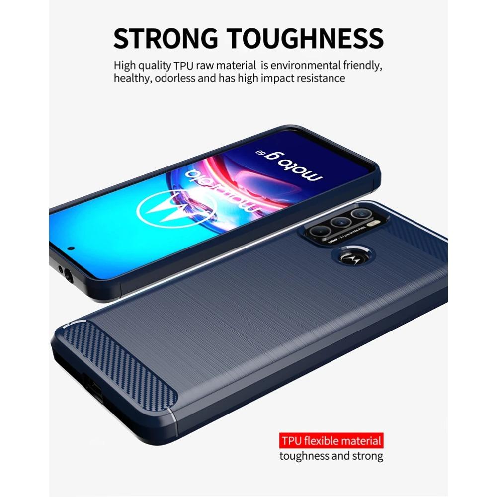 Per Motorola Moto G60 Custodia in Silicone Fibra di Carbonio Cover Per Moto G60 G32 G72 G14 G54 G84 E13 E22i E32S Custodia Per Motorola G60 Custodia