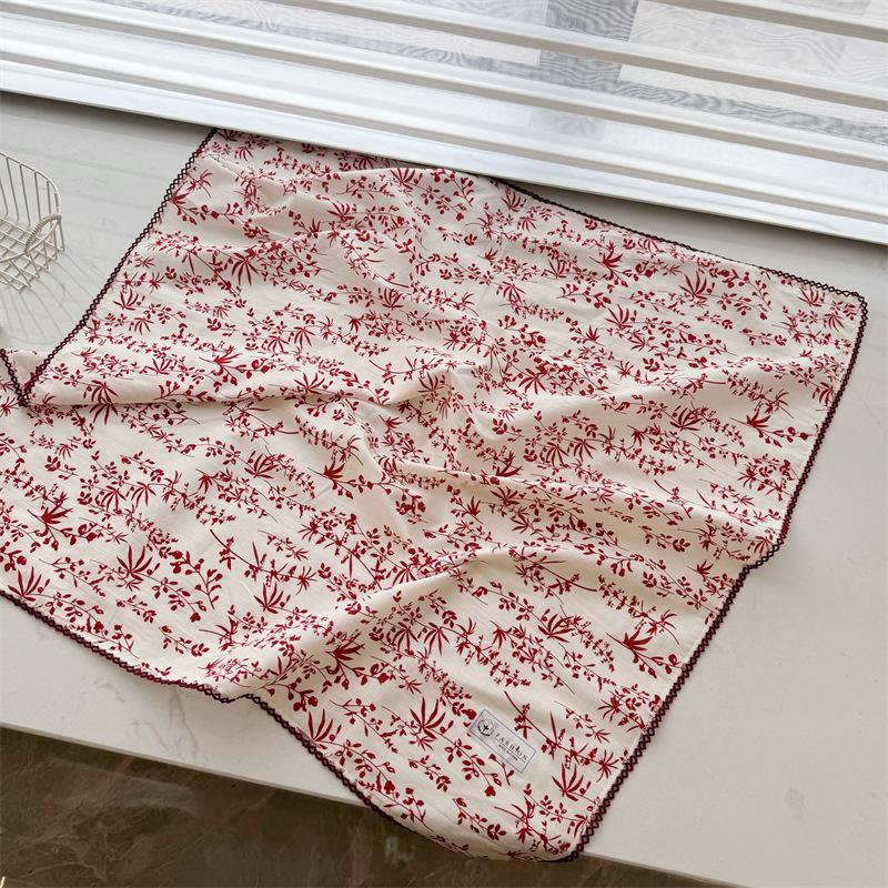 Square Scarf Women High Quality Bandana Female Headkerchief cotton linen Feeling Neckerchief Hijab Shawl Warps Summer Scarves