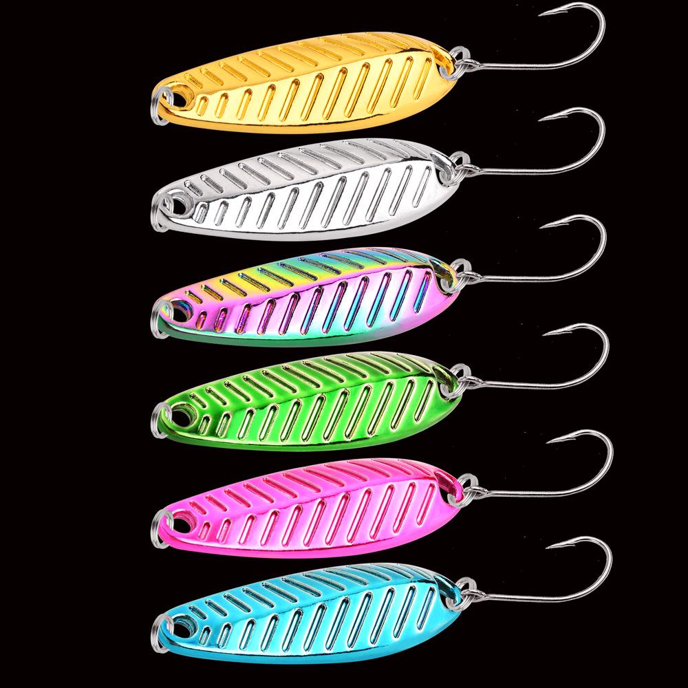 Maple Leaf Spoon-Shaped Micro Lures: Bass and Amur Zinc Alloy Baits In Gold and Silver