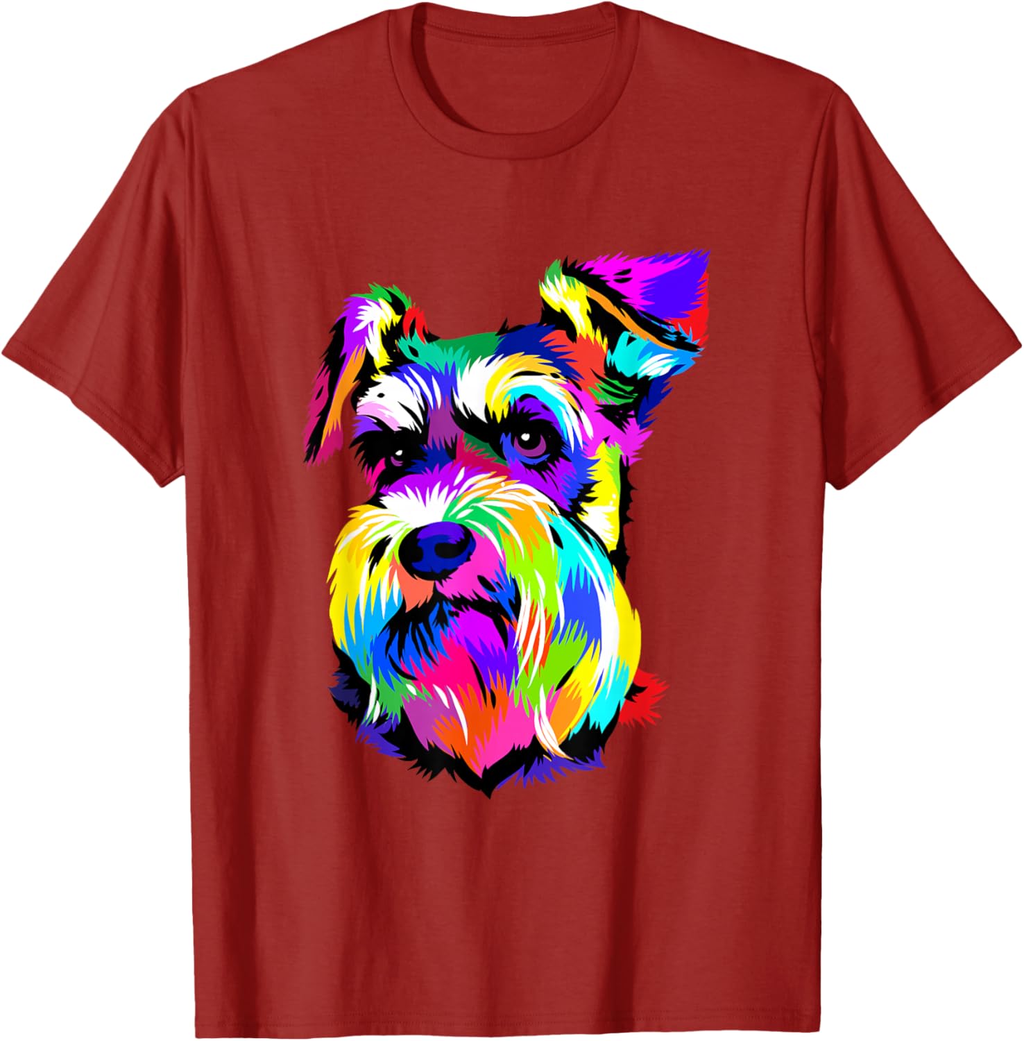 Поп-арт Миниатюрный шнауцер Любитель собак Мужская хлопковая футболка с принтом Повседневная футболка с коротким рукавом S