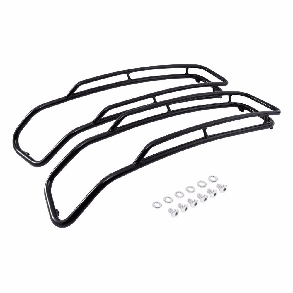 Motorcycle Saddlebags Lid Top Rail Trim Rack Guards For Harley Touring Road King Street Glide Electra Glide 2014-2024