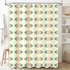 Trendy Geometric Bath Shower Curtain Waterproof Fabric Print Design for Bathroom Decor Pink Blue White Colorway Included (180 x