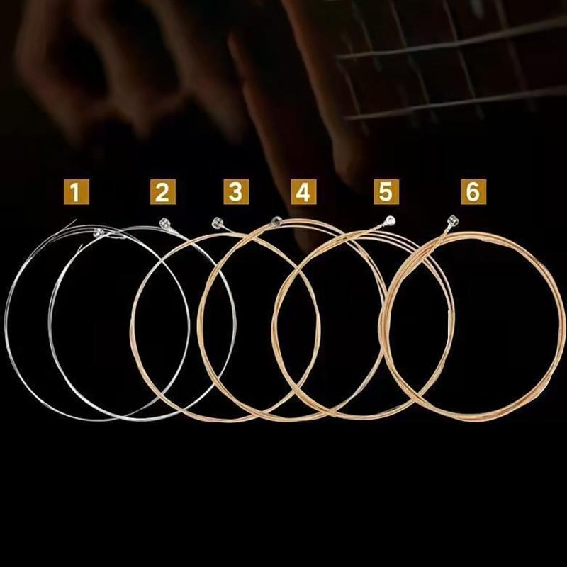 6Pcs Folk Guitar Strings Acoustic Guitar Strings Offering Clear Sound Quality Colorful Folk Acoustic Guitar Strings Set
