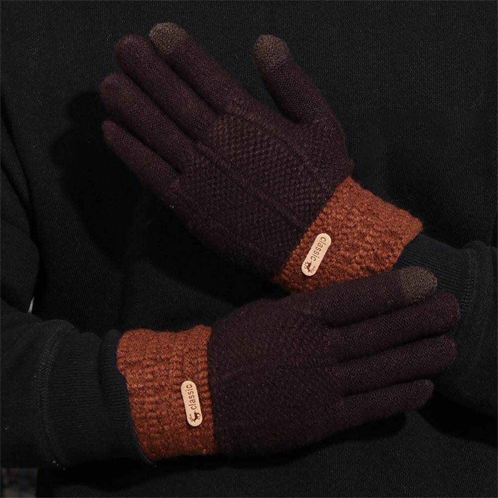 Plush Thick Warm  Gloves Windproof Fleece Gloves Daily Full Finger Gloves  for Winter
