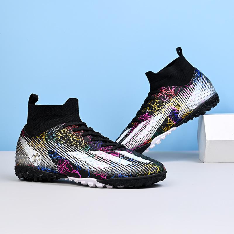 Große Größe neue Fußballschuhe High Top Herren- und Damen lange Stollen gebrochene Stollen Student Erwachsener professionelles Training Kunstrasen rutschfest