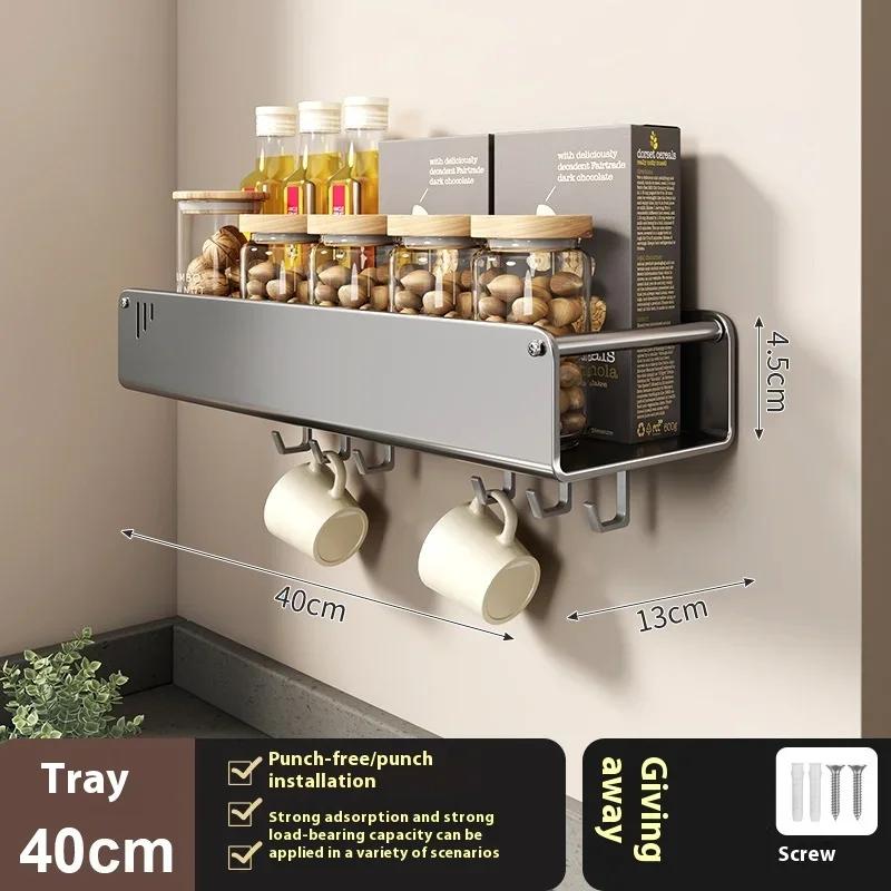 Estante Montado en Pared Estante de Almacenamiento para Especias Accesorios de Cocina Estante Soporte para Cuchillos de Cocina Colgador Estante Organizador de Estantes