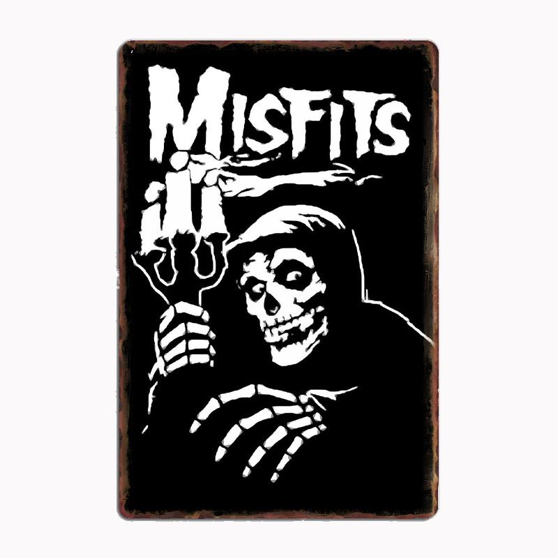

Misfits важкий метал Музика Металевий Знак Постер Гараж Кімната Декор Автомобільний Клуб Бляшаний Домашній Декор 30x40cm(11.8x15.7inch)