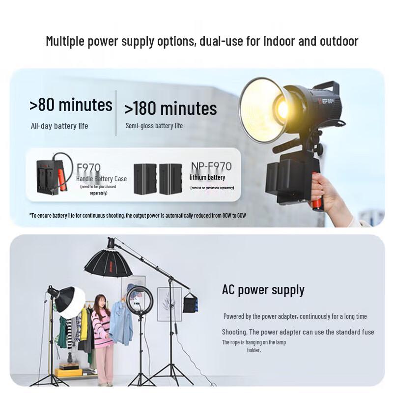 JINBEI EF-80BI Dual Color Temp LED Video Light