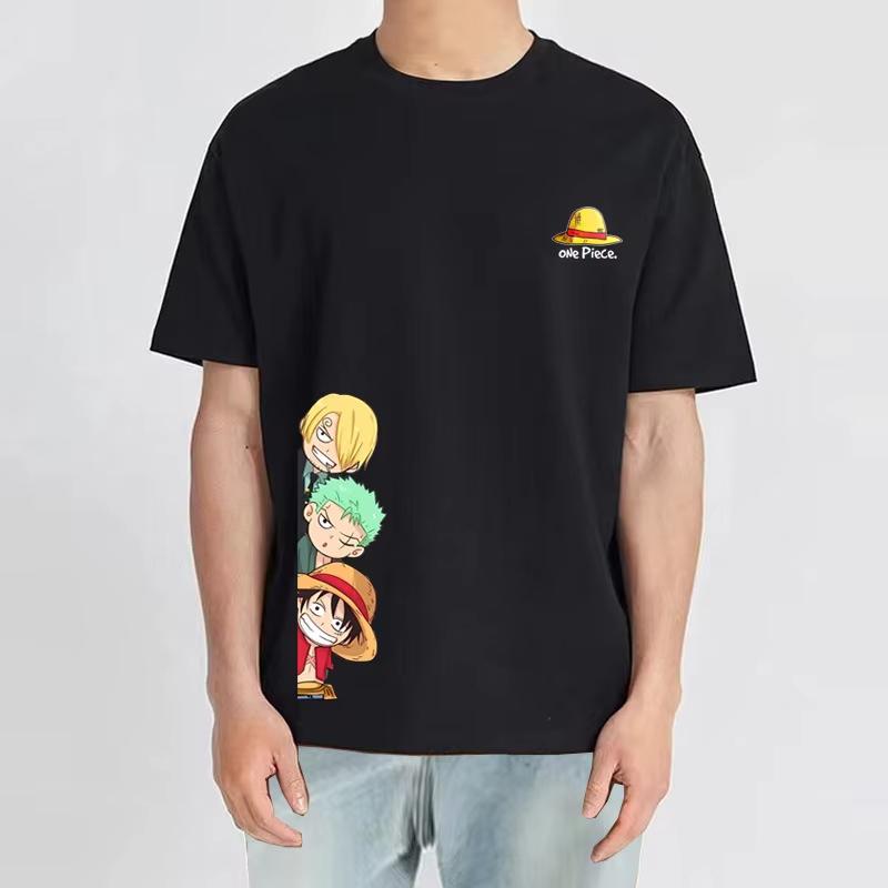 T-Shirt Men Straw Hat Pirates Manga Graphic Mens T Shirt Harajuku Short Sleeve Tops Men Clothing