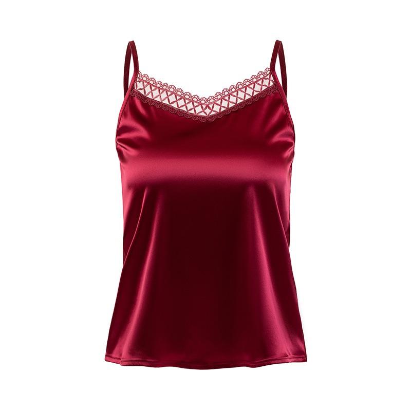 Gilet Sospensorio in Pizzo da Donna Estivo Nuovo Completo con Camicia Base in Raso all'Interno, Taglia L Esterna, Top Slim Senza Maniche