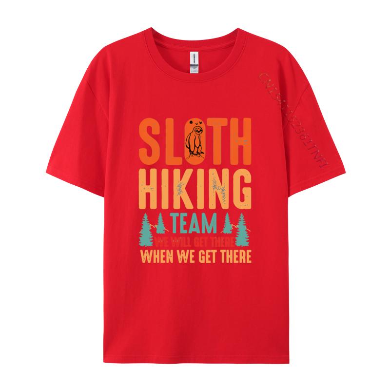 Retro Sloth Hiking Team Well Get There Tshirts Cute Casual Cotton Men Tshirts T Shirt Men 100 Cotton