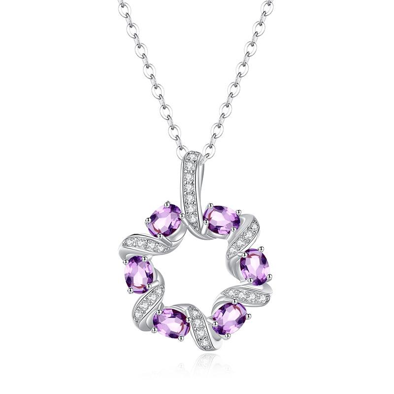 S925 Silver Non-fading Garland Clavicle Chain Natural Crystal Pendant Advanced Design Fashion Elegant Necklace For Women Fine Jewelry