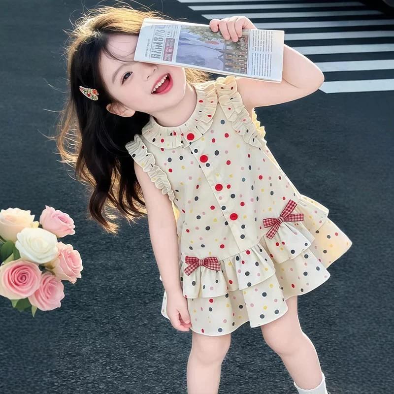Girls Summer Sweet Princess Dress with Bow Backless Sundress