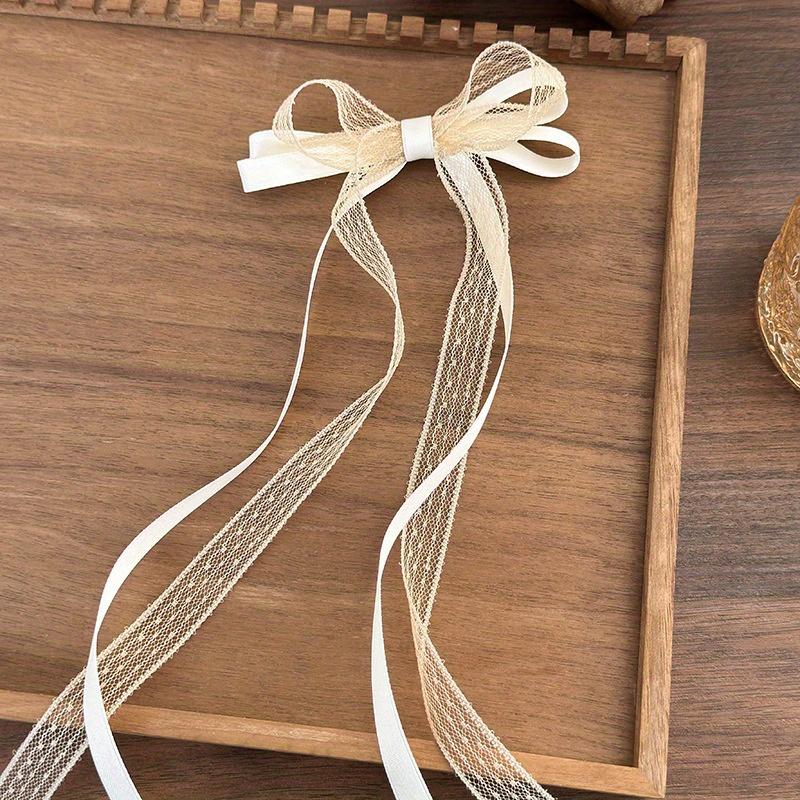 

Elegant Sweet Lace Bow Tie Hair Clips with Tassel, Solid Color Single Individual Duckbill Hairpin for Girls 14+, Ballet Style Side Bangs Clip
