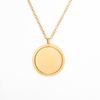 25mm Stainless Steel Rotatable Round Necklaces Customized Name or Logo Metal Charm Statement Mirror Polished Jewelry Gift
