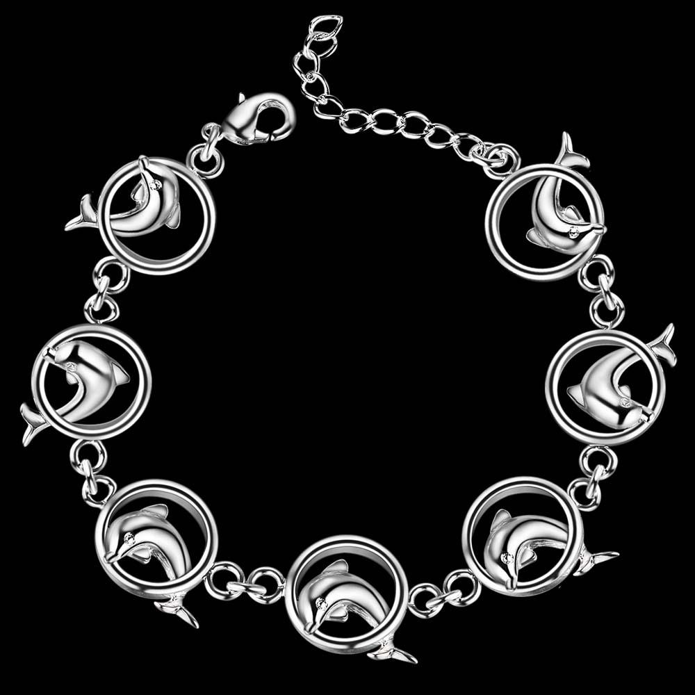 New 925 Sterling Silver Bracelets Dolphin For Women Exquisite Student Girlfriend Jewelry Accessories Wedding Gifts