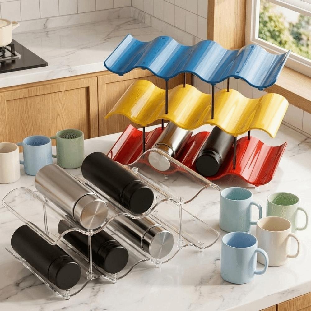 Étagère de Rangement pour Tasses à 2/3/4 Niveaux Étagère de Rangement pour Bouteilles d'Eau Porte-Gobelets d'Eau Bar