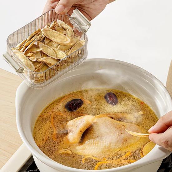 Gewürzbox mit 4/5 Fächern Auslaufsicher Verschlossen Küchenorganizer mit Transparentem Fenster Meal Prep Aufbewahrungsbehälter für Pfefferkörner Chili