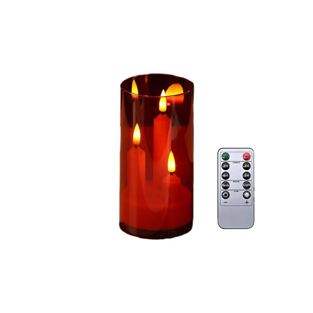 Transparent Lampshade LED Electronic Candles 3 in 1 Design Flickering LED Candles Wedding Decor