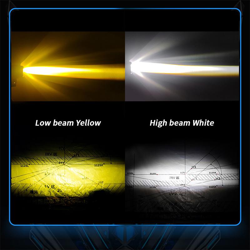 1/2pcs Motorcycle LED Fog Lights Yellow White Spotlight Auxiliary Lamp Universal Headlight Fit for Motorbike, Bicycle, Off-road, 4WD, ATV, SUV, UTV