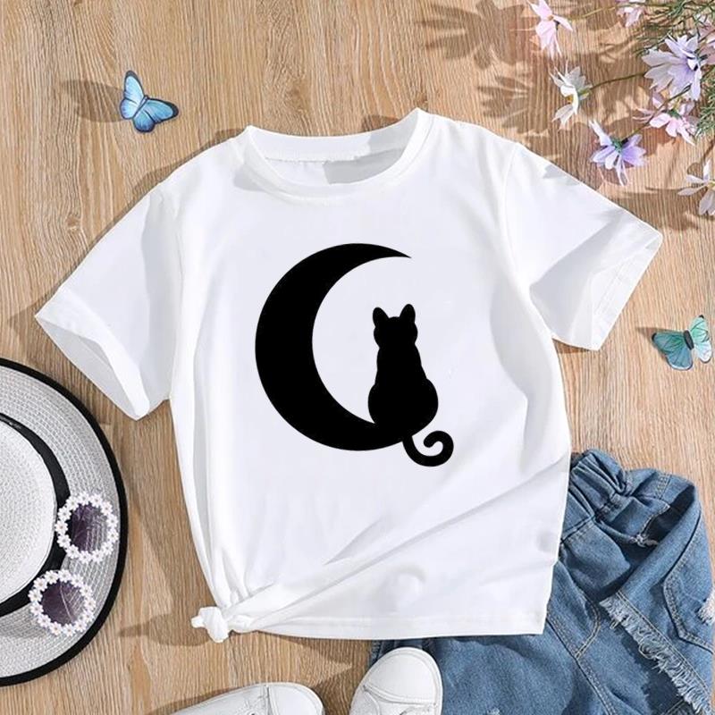 European size T Shirt Women Cat Funny Coffee Love Trend Cute Print Tee Top Fashion Female Clothing Short Sleeve Graphic T-shirts