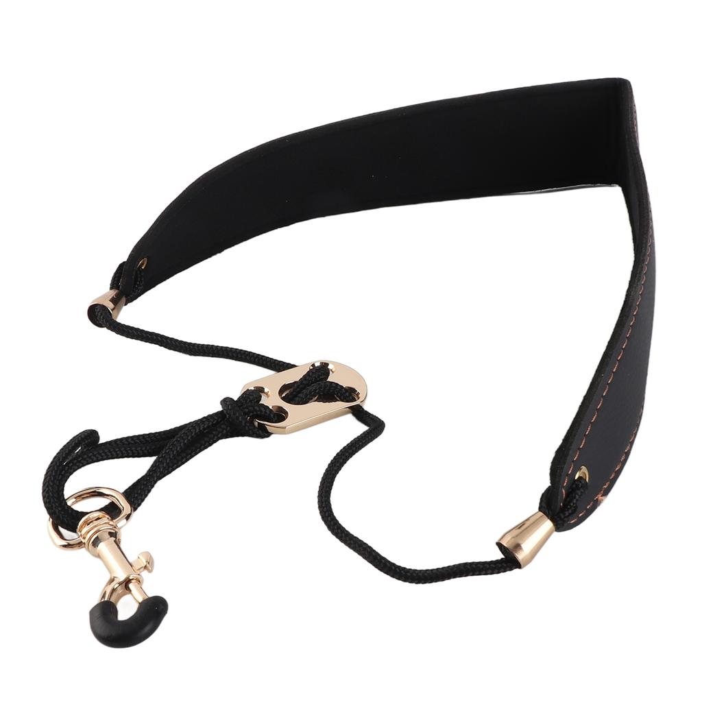 Adjustable Saxophone Neck Strap Leather Sax Strap Metal Hook for Tenor Soprano Alto Saxophones Clarinet