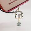Mobile Phone Dust Plug, Metal Fashion Flowers & Cat Pendant Dust Plug - Decorate Your Phone! Send Rope