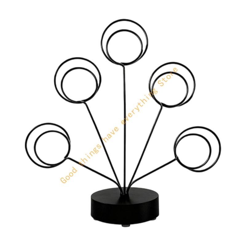 

Tabletop Display Stand Adjustable Wire Heart/Round Rack for Photos Cards Memos 55KF round чорний