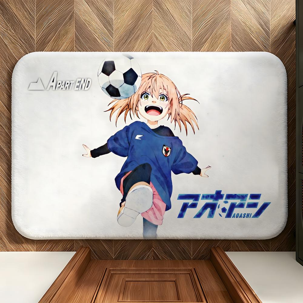 Anime A-Ao A-Ashi Fußmatte Weiche Flanell-Fußmatte Geeignet für Eingangsbereiche, Wohnzimmer, Schlafzimmer und Badezimmer