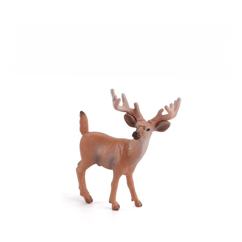 

1Pcs Realistic Christmas Reindeer Toy Figures Mini White-Tailed Deer Animal Model Sculpture Simulation Decorative Toy Home Craft