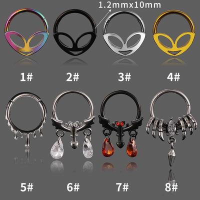 European & American Style Spider Nose Ring and Zircon Earrings Set