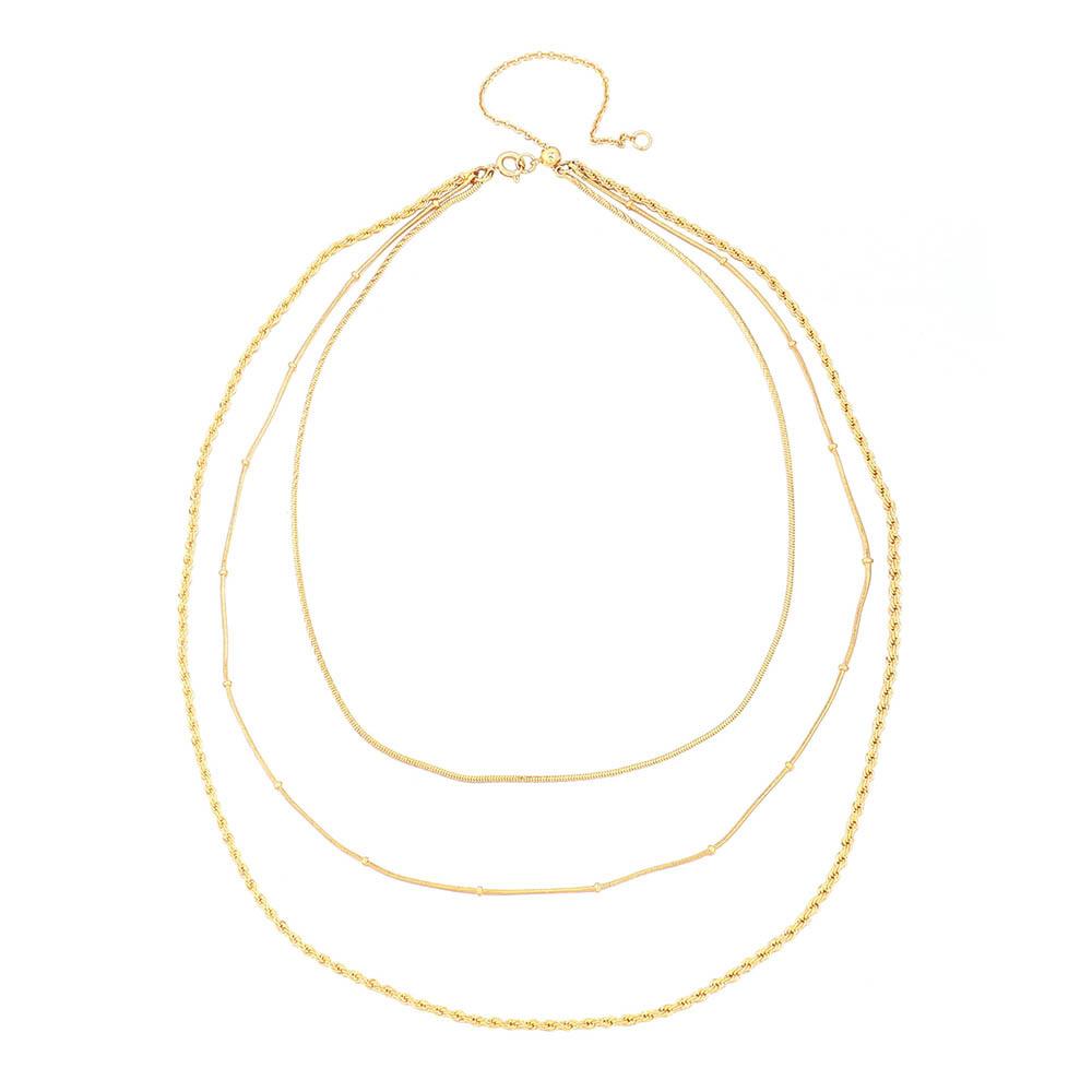 GEMCHIC Women s Gold Plated Layered Chain Necklace Set, Minimalist Geometric Snake Bone Rope Link Choker for Daily Fashion золотой