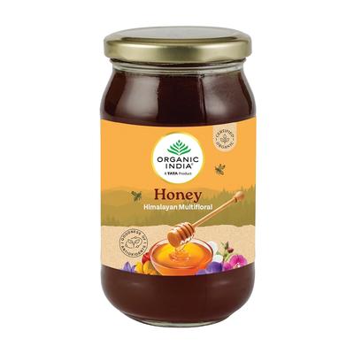 ORGANIC INDIA Miel Multifloral de l'Himalaya 500g Brut Non Traité Sucrant Naturel Riche en Nutriments Antioxydants