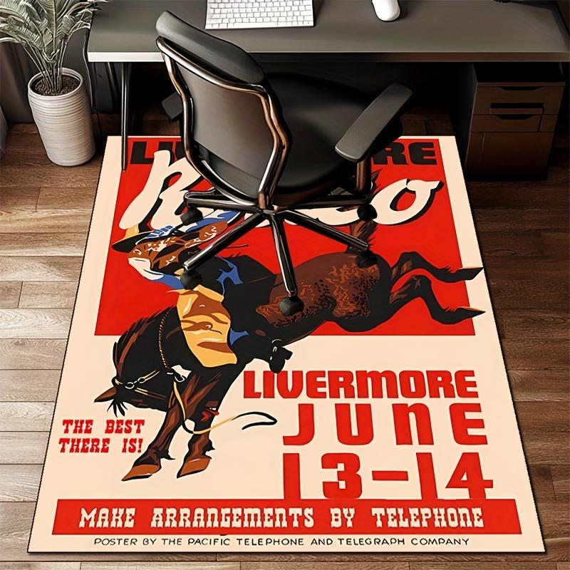 Crystal Velvet Cowboy Printed Area Rug for Bedroom And Living Room Home Decoration, Non-Slip Mat for Bedside.