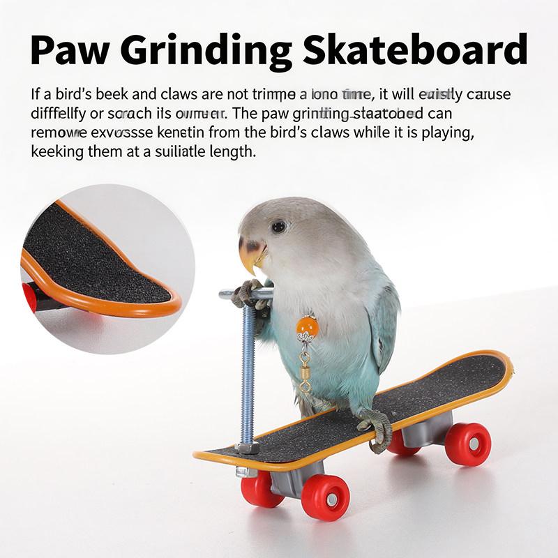 Vogel Papagei Spielzeug Skateboards Kunststoff Reptilien Unterhaltung Trainingswerkzeug Acc Vogelzubehör Rollschuhe
