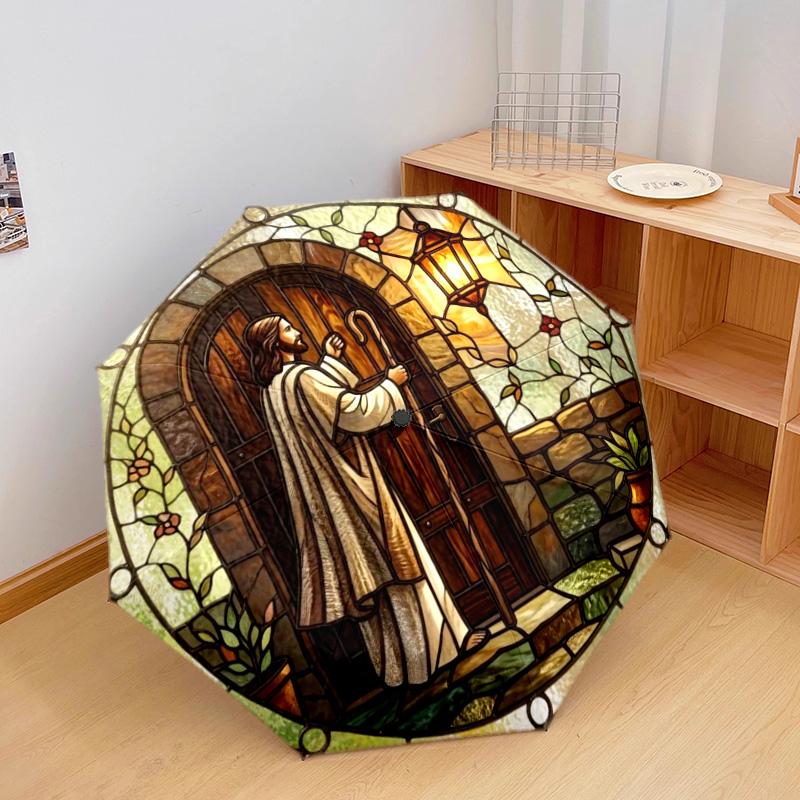 1Pc Jesus Automatic Umbrella - Suitable Travel Outdoor Portable Umbrella Birthday Gift Daily Essentials