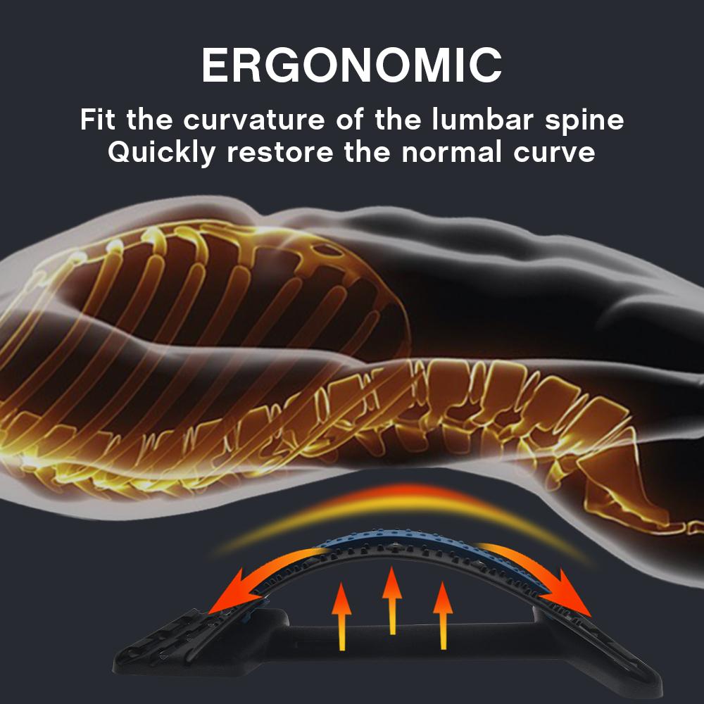 Portable Lumbar Massager Back Spine Stretcher Back Pain Relieving Body Relaxing