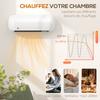Ceramic wall heater 1000/2000W, electric radiator, fan, thermostat, timer, 50x19x14cm, white