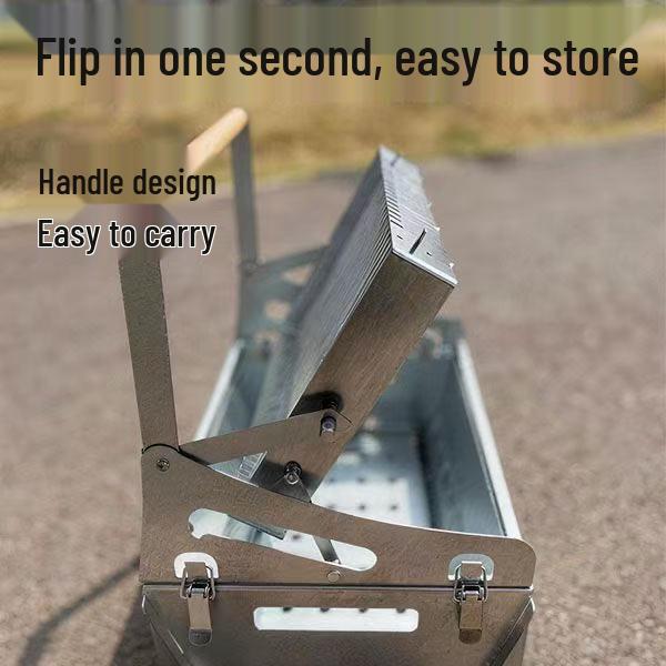 Portable 360° Rotating BBQ Grill: Easy-Clean, Outdoor Camping & Picnic Grill with Detachable Rack