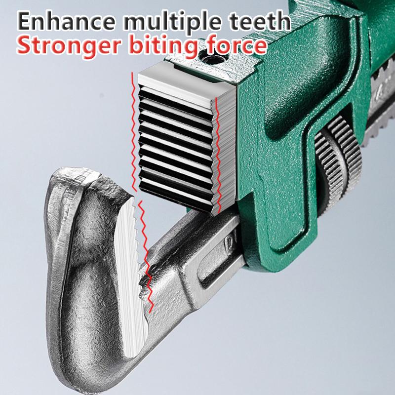 Heavy Duty Carbon Steel Straight Pipe Wrench 10", 12", 14", 18" Pipe Plier Universal Industrial Adjustable Plumbing Hand Wrench