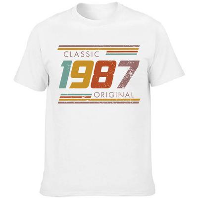 Klasyczna 1987 Oryginalna Edycja Vintage Retro Urodzinowe Koszulki Lato Graficzna Bawełniana Odzież Uliczna Krótki Rękaw Prezent T-shirt
