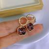 S925 Sterling Silver Square Crystal Stud Earrings for Women 2023 - Elegant and Stylish