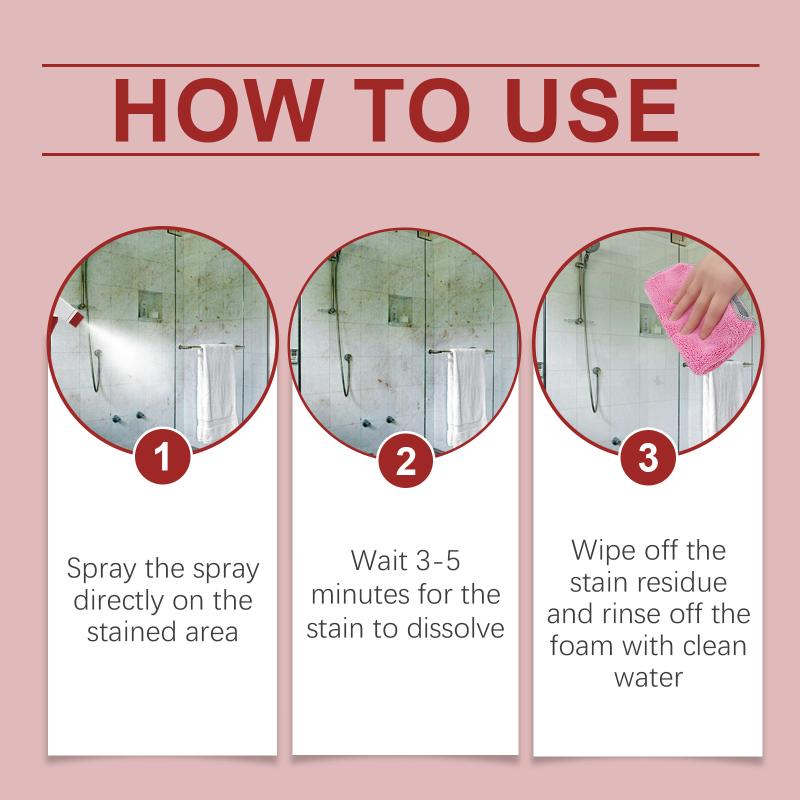 

120ml Bathroom Cleaning Spray Bathtub Descaling Cleaner Washbasin Stains Remover Shower Tile Foaming Clean Toilet Descaler Spray one size