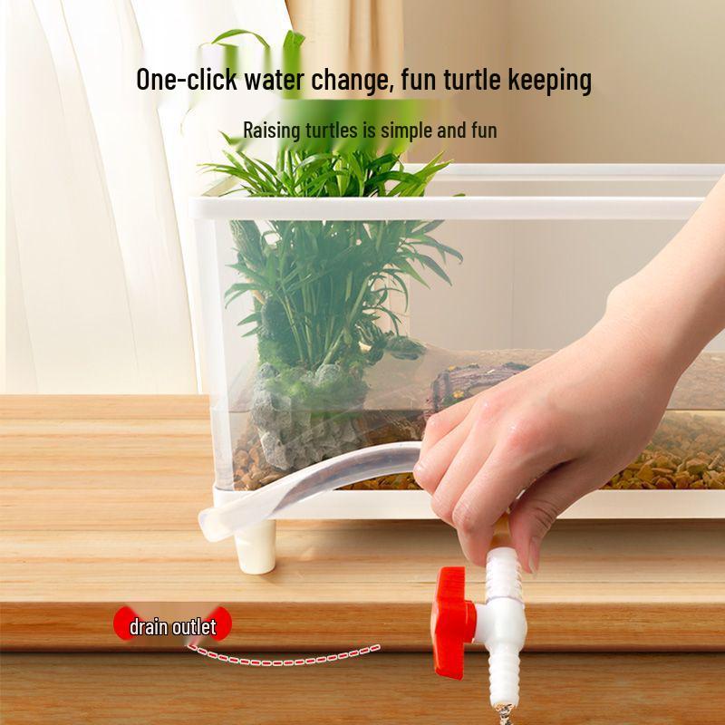 Small Acrylic Transparent Fish Tank with Bottom Drainage for Desktop or Living Room