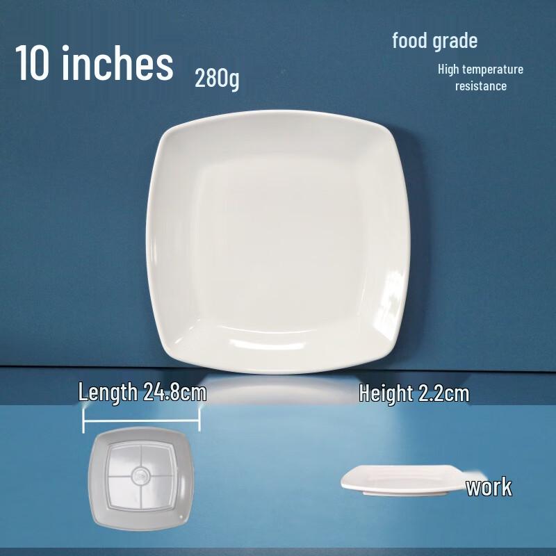 LIJIA FITMENT Melamine Square Dinner Plates (5-Pack)